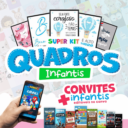 Artes para Quadros Infantis Super Kit Arquivo Infantil