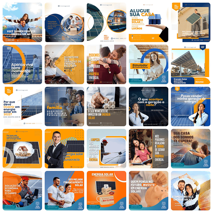 Pack Canva Energia Solar Templates Editáveis 200 Artes + Bônus 4