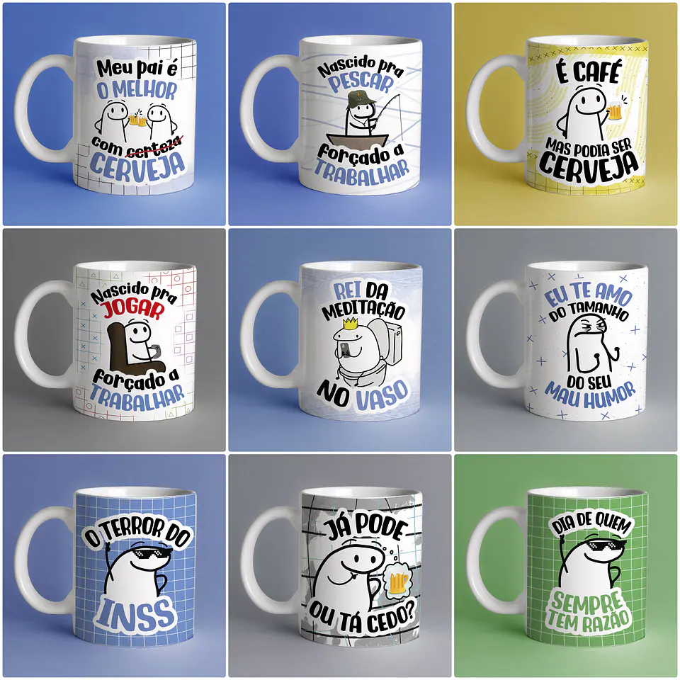 18 Artes Caneca Flork Dia dos Pais Arquivo Editável Pdf + Png 3