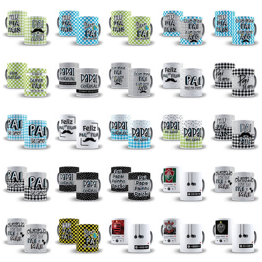Artes Caneca Dia dos Pais Camisa Almofadas Completo Arquivos Jpg Png + Mockups  8