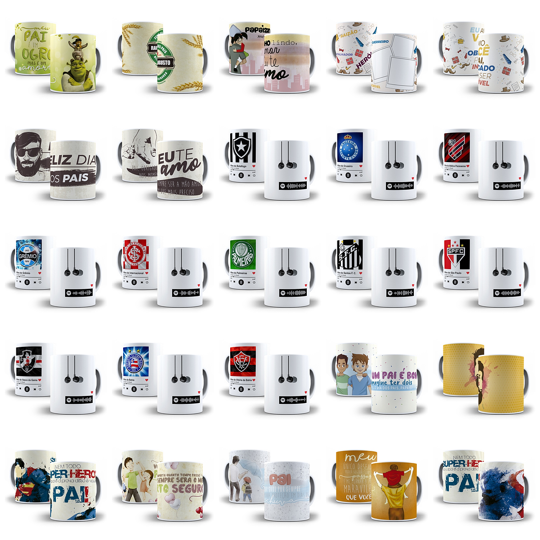 Artes Caneca Dia dos Pais Camisa Almofadas Completo Arquivos Jpg Png + Mockups  9