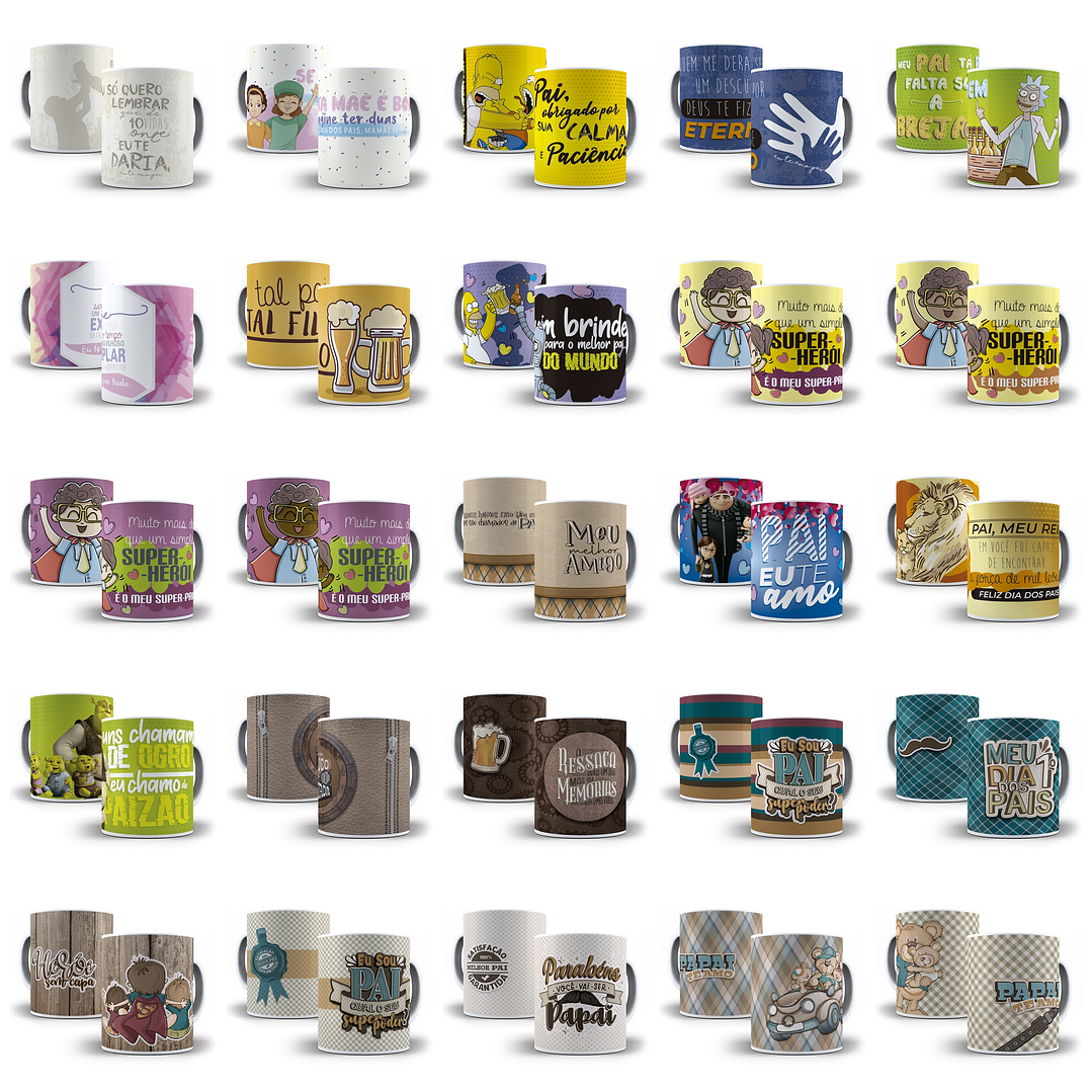 Artes Caneca Dia dos Pais Camisa Almofadas Completo Arquivos Jpg Png + Mockups  10
