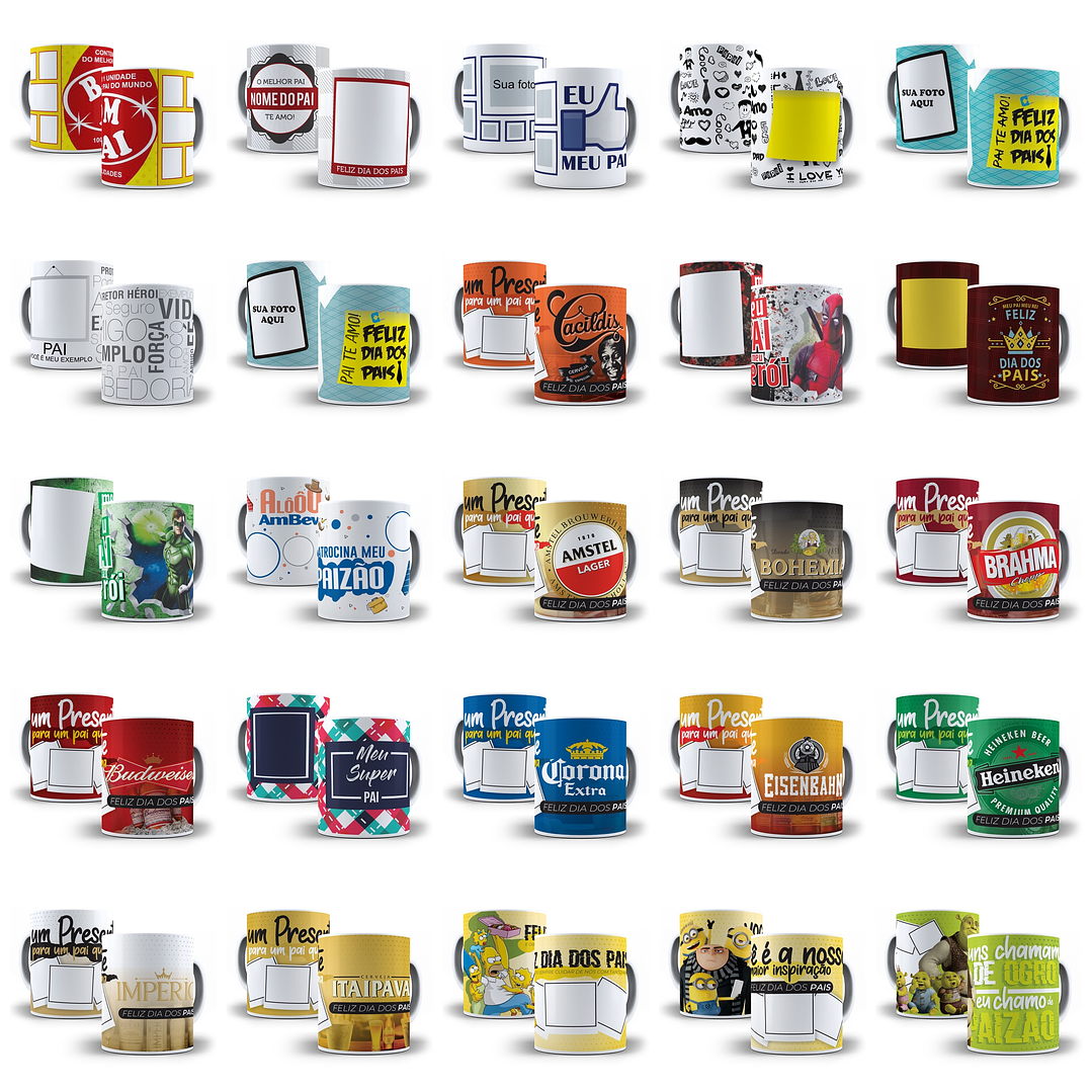 Artes Caneca Dia dos Pais Camisa Almofadas Completo Arquivos Jpg Png + Mockups  12