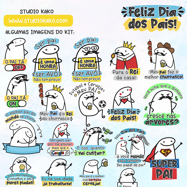 Kit Digital Dia dos Pais Flork Bento Memes Arquivos Png  2