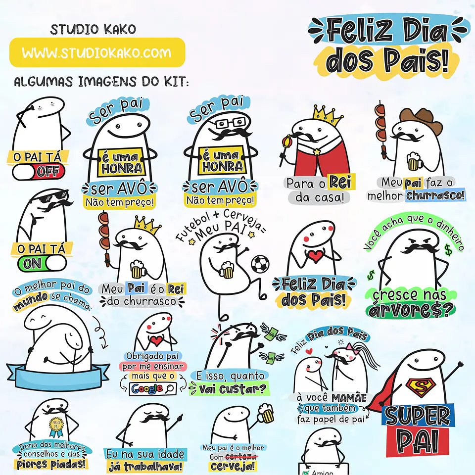 Kit Digital Dia dos Pais Flork Bento Memes Arquivos Png  2