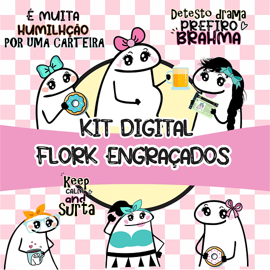Kit Digital Flork Bento Memes Frases Engraçadas Lt17 Arquivos Png 
