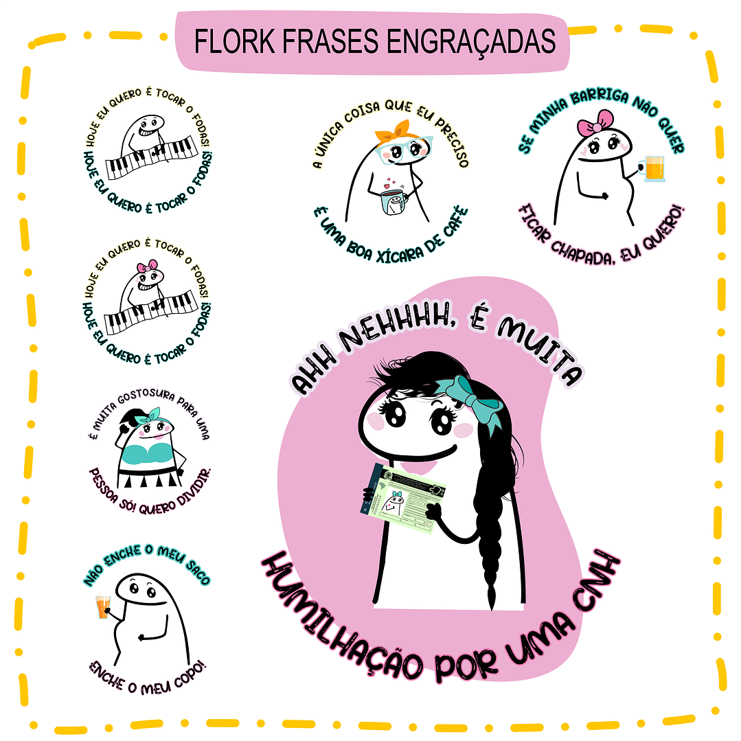 Kit Digital Flork Bento Memes Frases Engraçadas Lt17 Arquivos Png  3