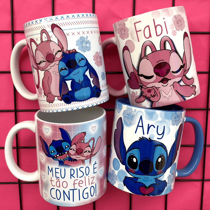12 Artes Caneca Stitch e Angel Arquivo Editável Pdf + Jpg 3
