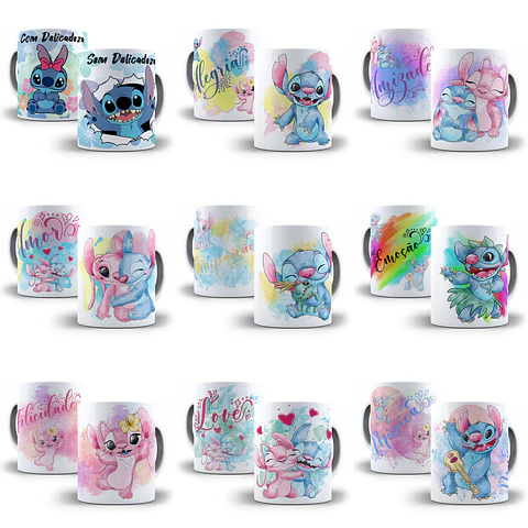 20 Artes Caneca Stitch  Arquivo Editável Corel Draw + Jpg 