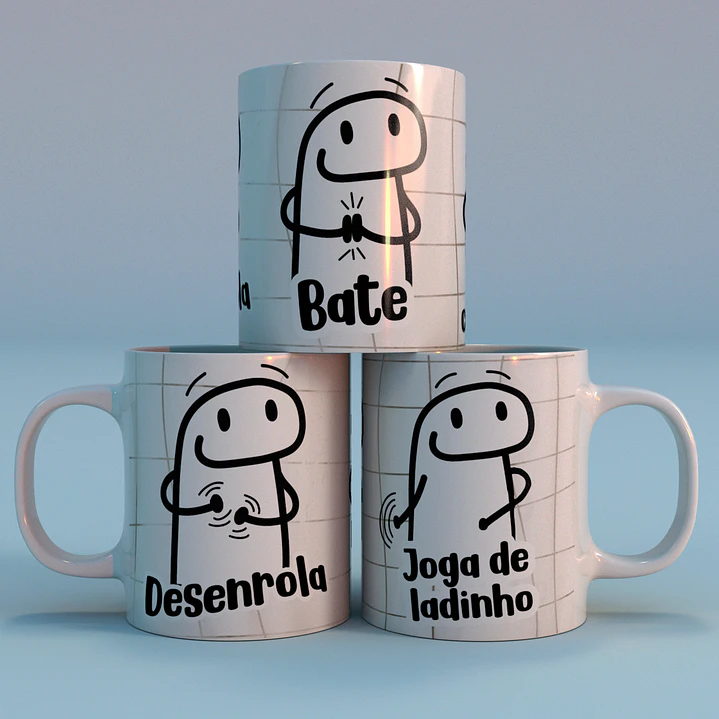 2 Artes para Caneca Flork Desenrola Bate Faz um Cafezinho Estampas Sublimação Baixar Grátis 1