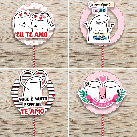 6 Artes Topo de Bolo Flork Sublimação Baixar Grátis 