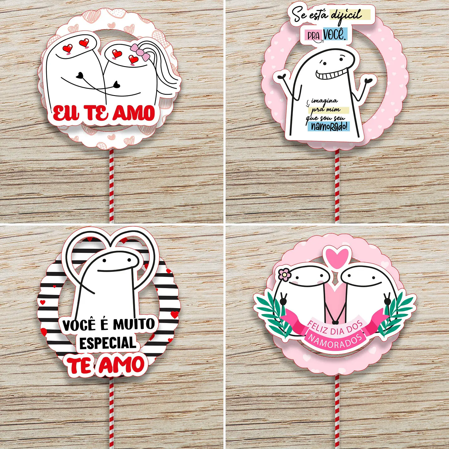 6 Artes Topo de Bolo Flork Sublimação Baixar Grátis  1