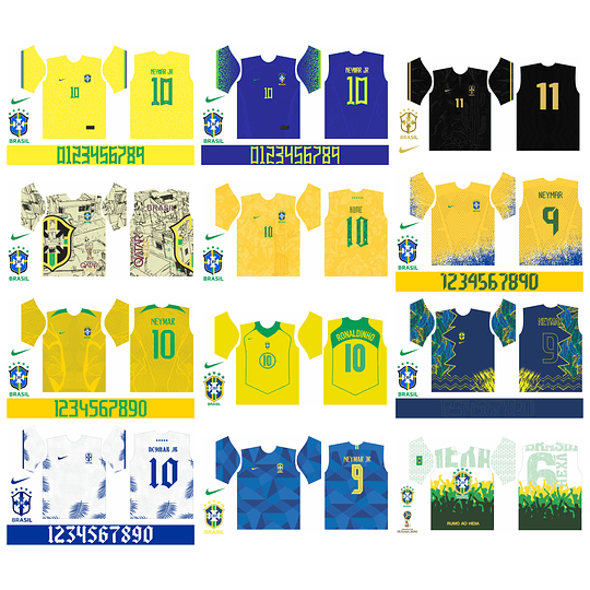 38 Arte Vetor Camisa Brasil Copa Catar 2022 Editáveis