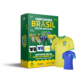 Arte Vetor Camisa Brasil Copa Catar 2022 Editáveis