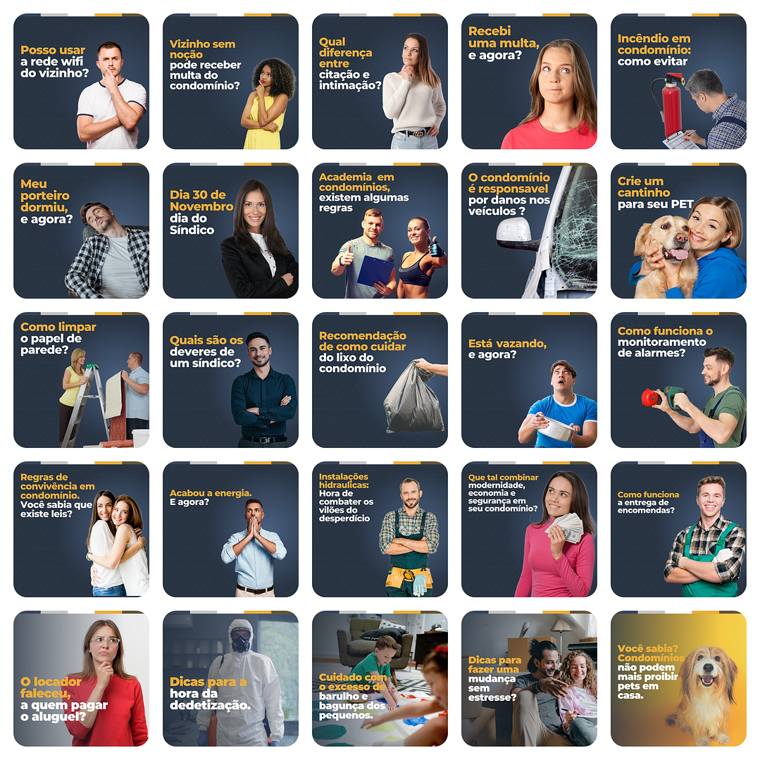 Pack Canva  Administração de Condomínios Templates Editáveis 200 Artes + Legendas 2