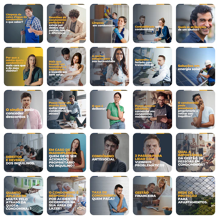 Pack Canva  Administração de Condomínios Templates Editáveis 200 Artes + Legendas 1