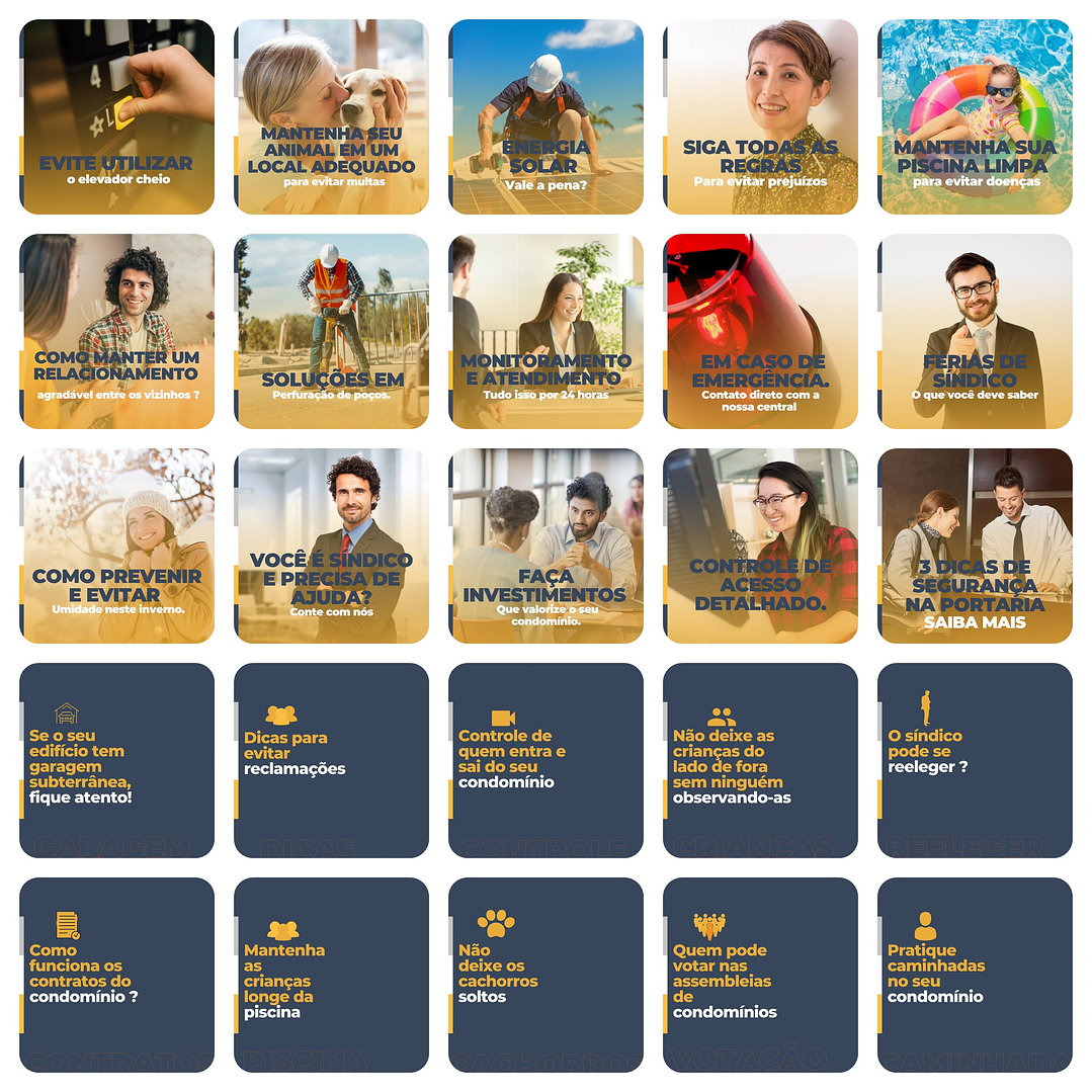 Pack Canva  Administração de Condomínios Templates Editáveis 200 Artes + Legendas 6