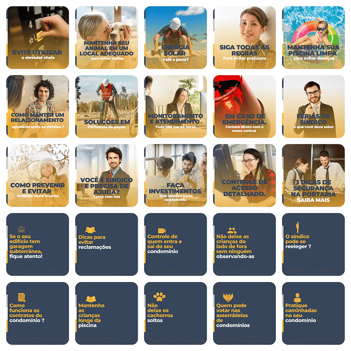 Pack Canva  Administração de Condomínios Templates Editáveis 200 Artes + Legendas 6