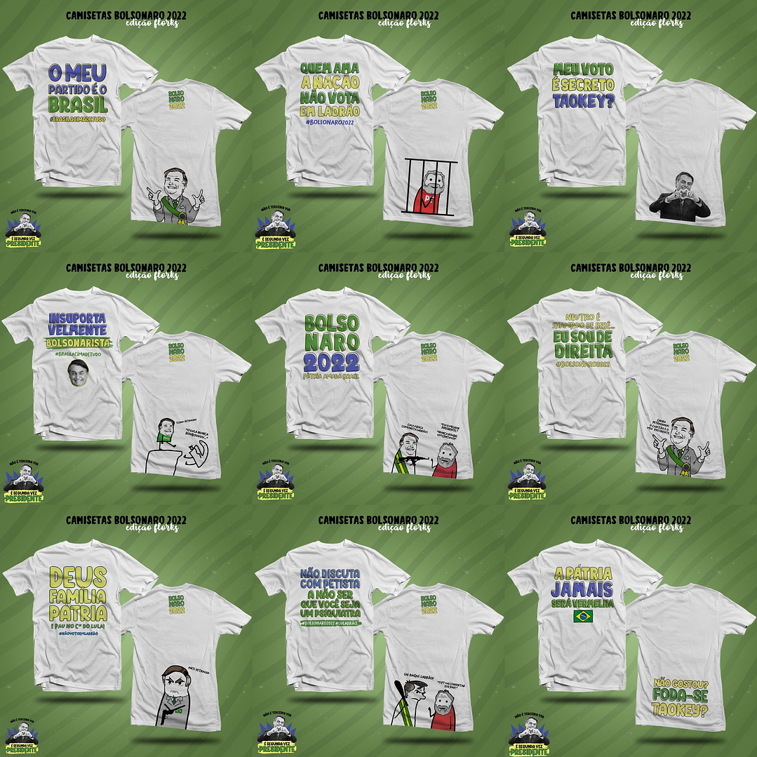 61 Artes Flork Caneca e Camisa para Sublimação Lula e Bolsonaro Arquivos em Png 4