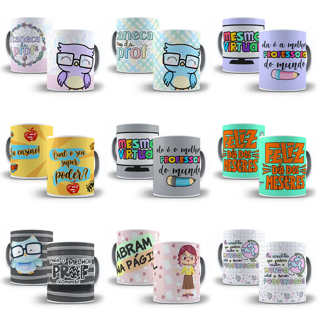 500 Artes Caneca Dia dos Professores Sublimação Arquivos em Corel Draw + Jpg 7