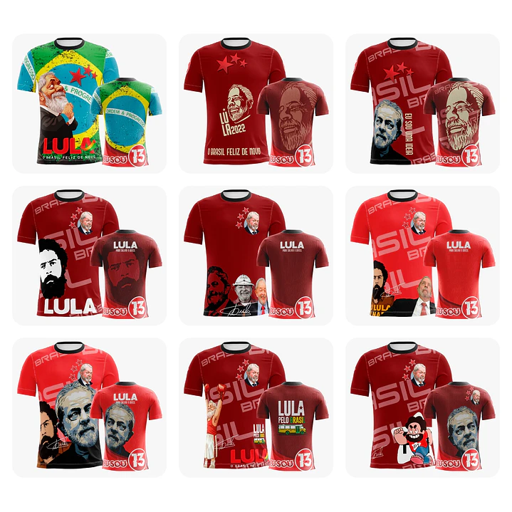 10 Artes Vetor Camisa Lula Eleições Política Sublimação Arquivos Corel Draw 1
