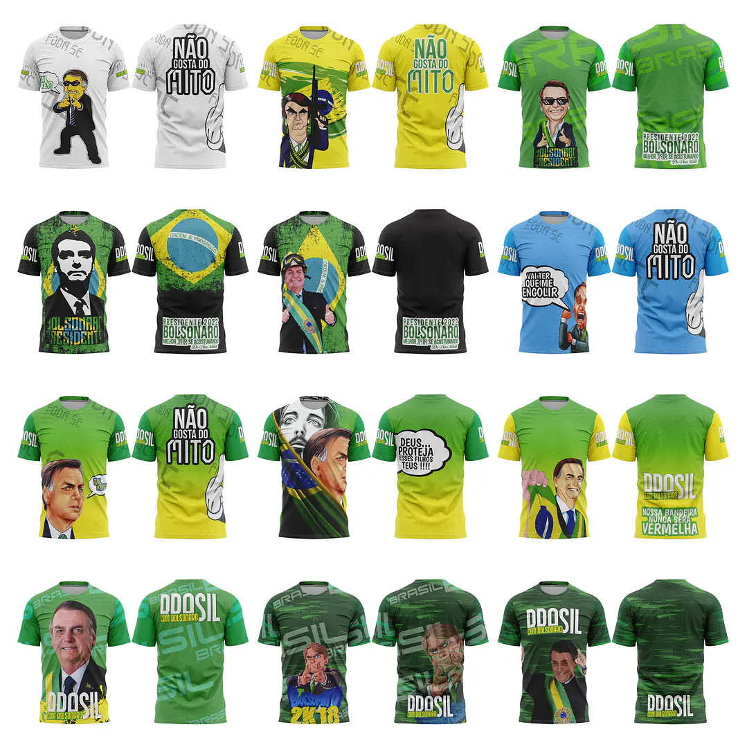 30 Artes Vetor Camisa Bolsonaro Eleições Política Sublimação Arquivos Corel Draw 1