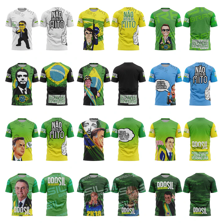 30 Artes Vetor Camisa Bolsonaro Eleições Política Sublimação Arquivos Corel Draw 1