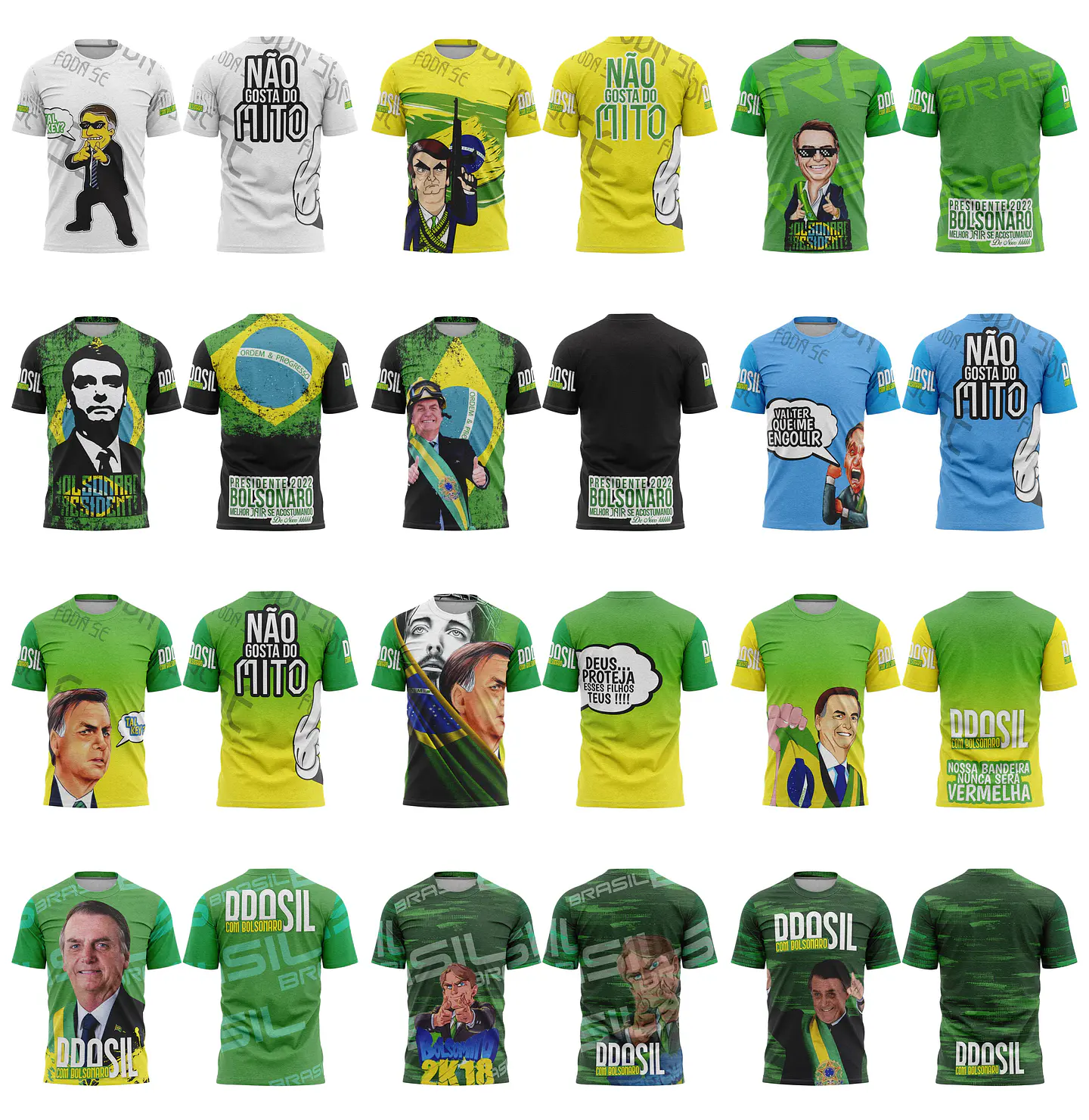 30 Artes Vetor Camisa Bolsonaro Eleições Política Sublimação Arquivos Corel Draw 1