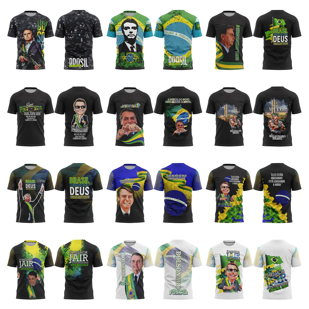 30 Artes Vetor Camisa Bolsonaro Eleições Política Sublimação Arquivos Corel Draw 2