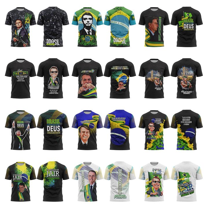 30 Artes Vetor Camisa Bolsonaro Eleições Política Sublimação Arquivos Corel Draw 2