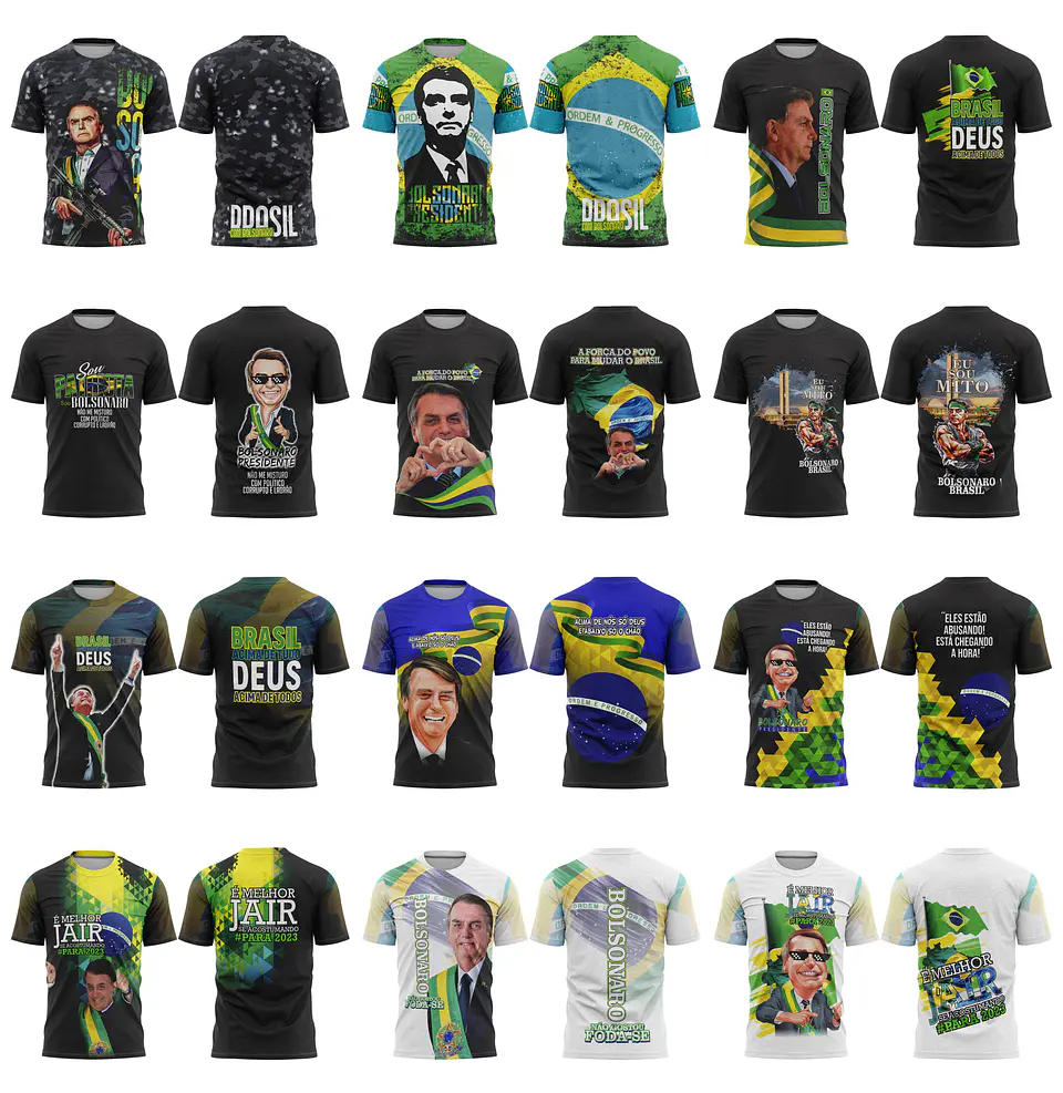 30 Artes Vetor Camisa Bolsonaro Eleições Política Sublimação Arquivos Corel Draw 2