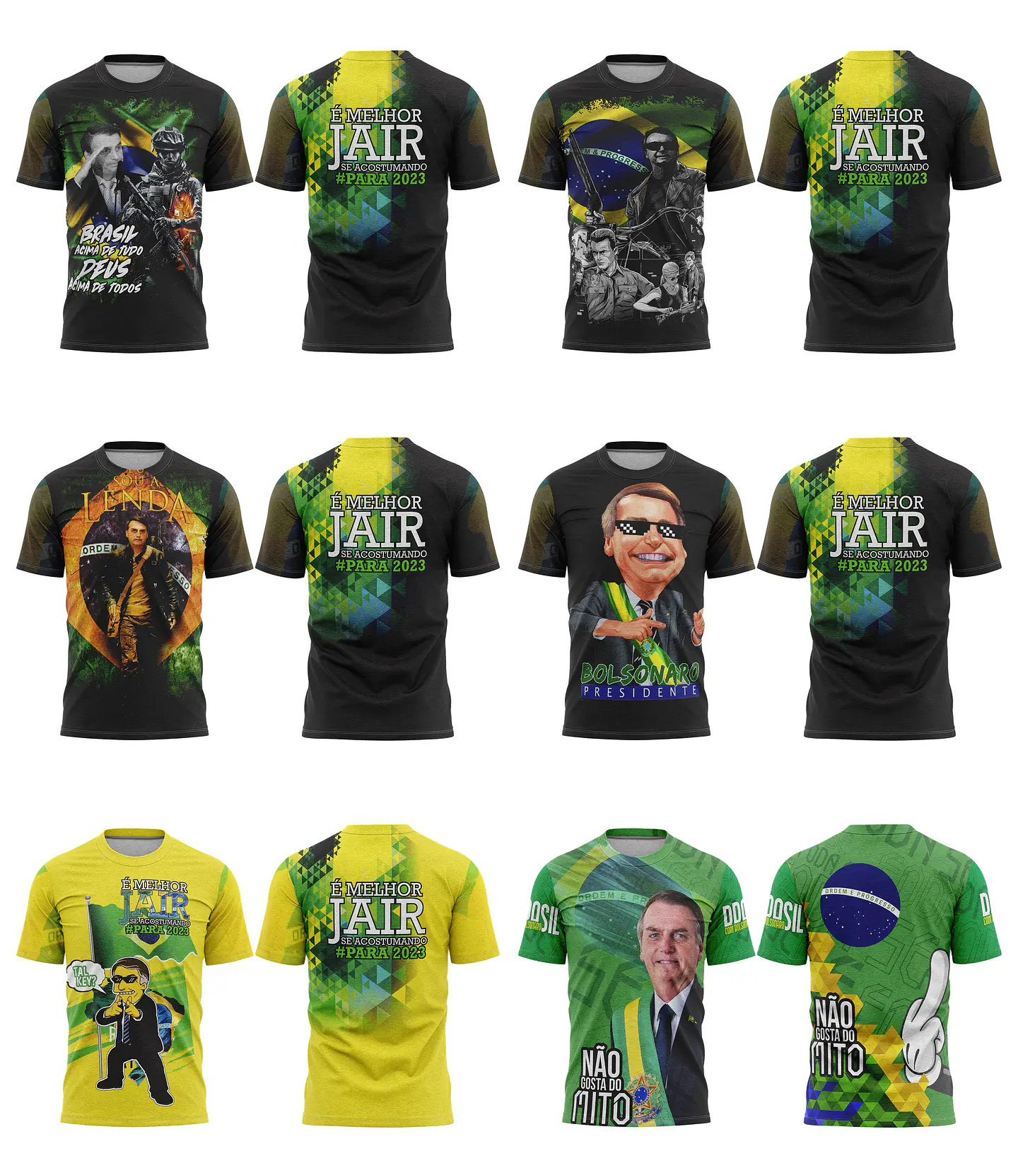 30 Artes Vetor Camisa Bolsonaro Eleições Política Sublimação Arquivos Corel Draw 3