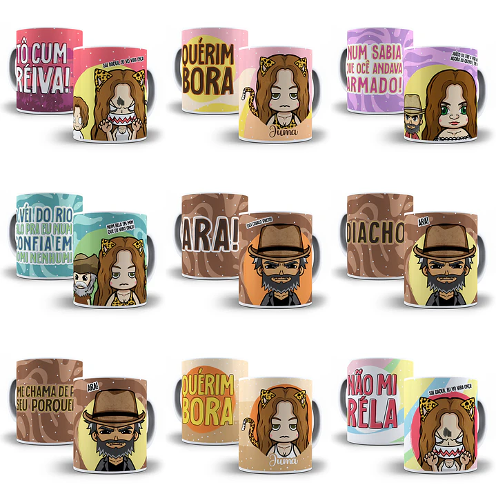 14 Artes Caneca Novela Pantanal Sublimação Arquivos em Jpg 1