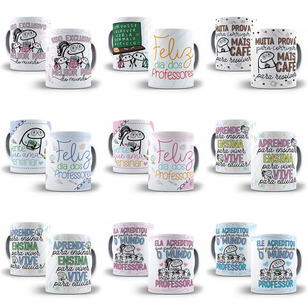 25 Artes Caneca Flork Dia dos Professores Arquivos Editáveis Pdf  2