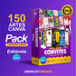 Pack Canva Convites Digitais Lucrativos Templates Editáveis 150 Artes - Thumbnail 1