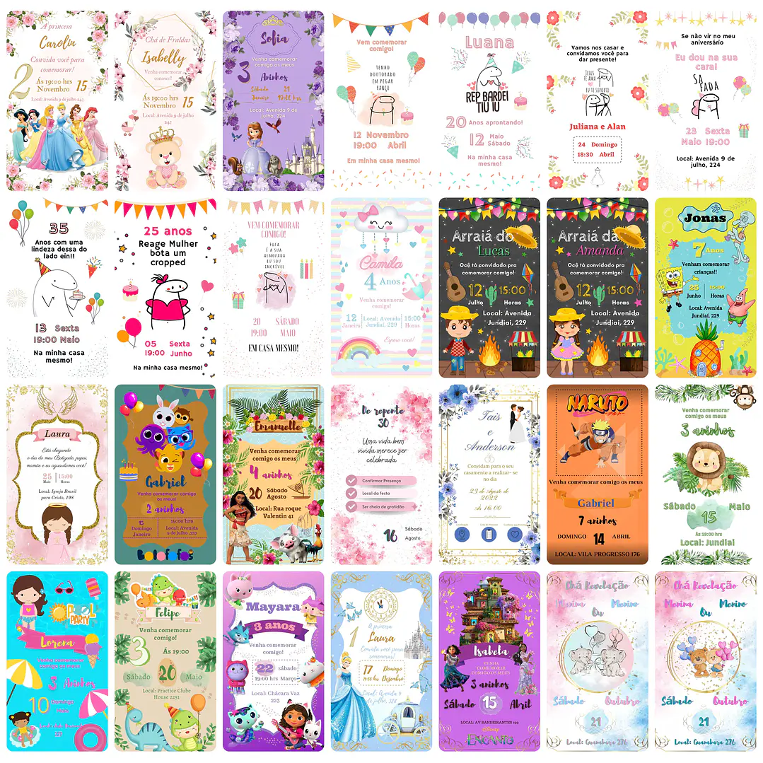 Pack Canva Convites Digitais Lucrativos Templates Editáveis 150 Artes 2