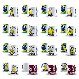 50 Arte Caneca Flork Brasil Torcedor Copa 2022 Arquivos Png