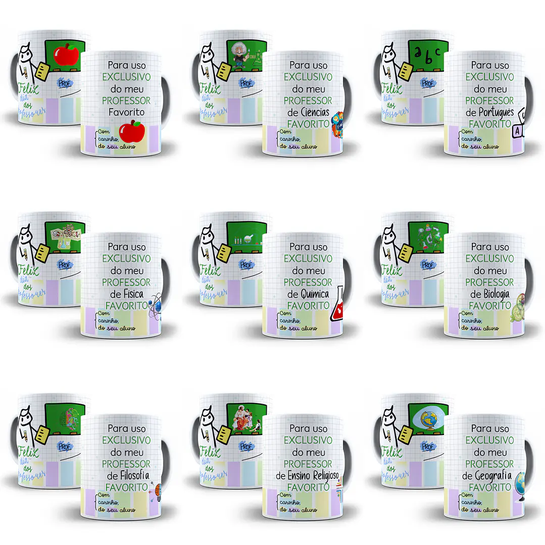 24 Artes Caneca Meu Professor Favorito Sublimação Arquivos em Corel Draw + Jpg 1