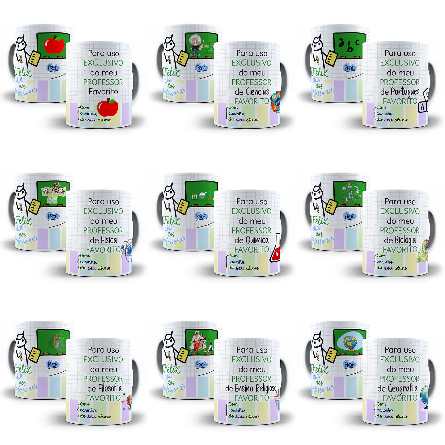 24 Artes Caneca Meu Professor Favorito Sublimação Arquivos em Corel Draw + Jpg 1