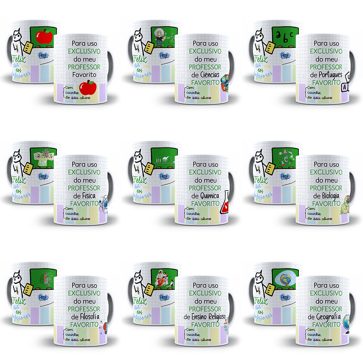 24 Artes Caneca Meu Professor Favorito Sublimação Arquivos em Corel Draw + Jpg 1