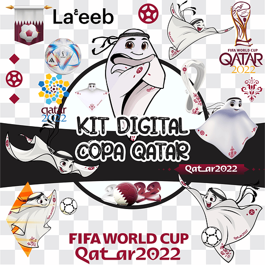 Kit Digital Qatar Copa 2022 sem fundo Arquivos Png 