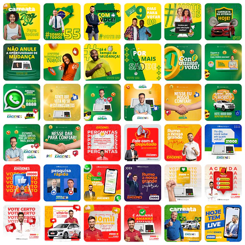 Pack Canva Campanha Política Eleições Templates Editáveis 230 Artes + Bônus