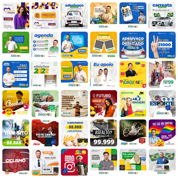 Pack Canva Campanha Política Eleições Templates Editáveis 230 Artes + Bônus 2