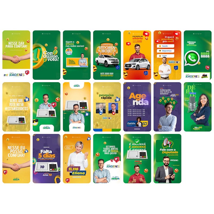 Pack Canva Campanha Política Eleições Templates Editáveis 230 Artes + Bônus 7