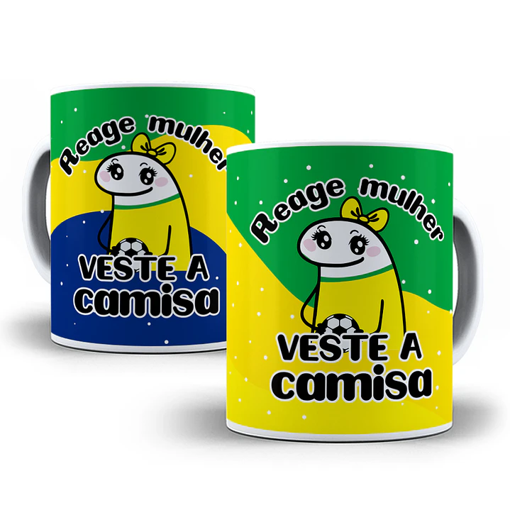 6 Artes Caneca Flork Brasil Copa do Mundo Sublimação Baixar Grátis 4