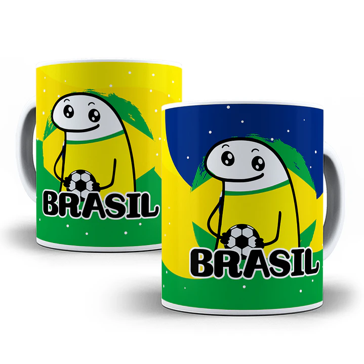 6 Artes Caneca Flork Brasil Copa do Mundo Sublimação Baixar Grátis 5