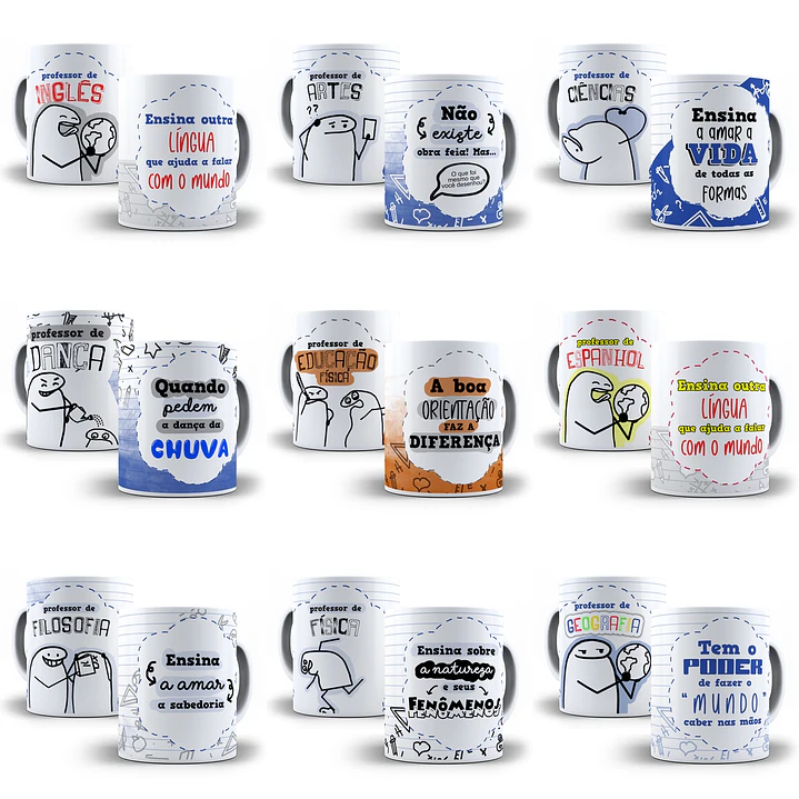 32  Artes Caneca Flork Dia dos Professores Sublimação Arquivos em Jpg 2