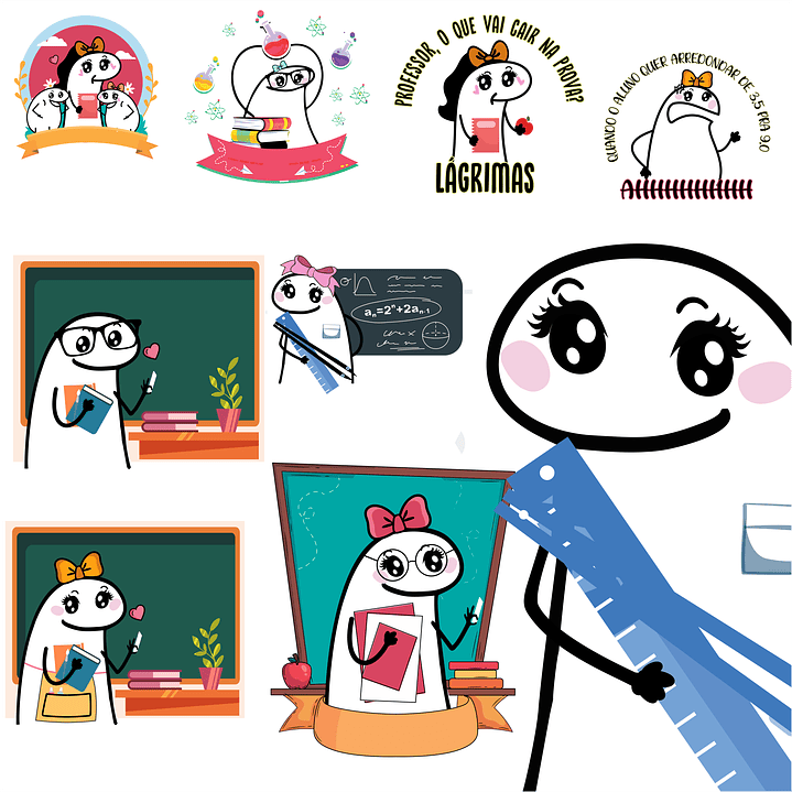 Kit Digital Flork  Dia dos Professores sem fundo Lt23 Arquivos Png  2