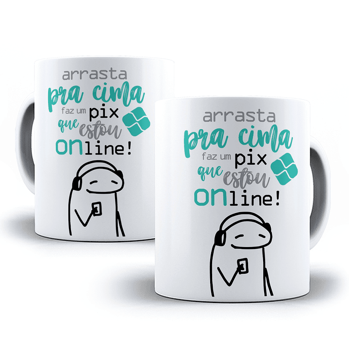 3 Artes Caneca Flork Meu Partido é o Pix Sublimação Baixar Grátis 4