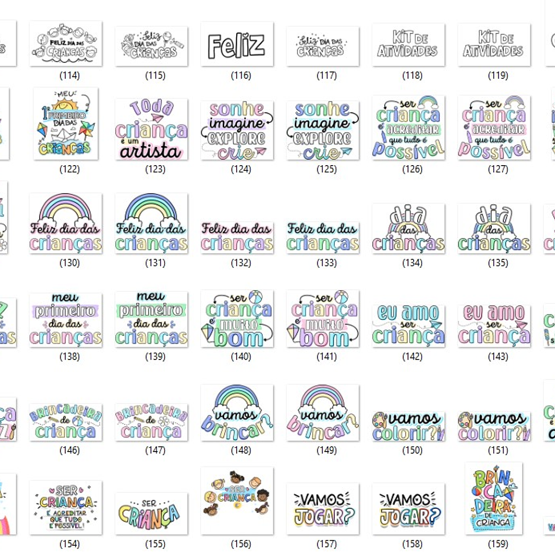 Kit Digital Dia dos Crianças Sem Fundo Lt24 Arquivos Png 10